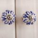 White Navy Blue Leaf Knob